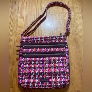 Vera Bradley Quilted Triple Zip Hipster Crossbody Bag in Recycled Cotton